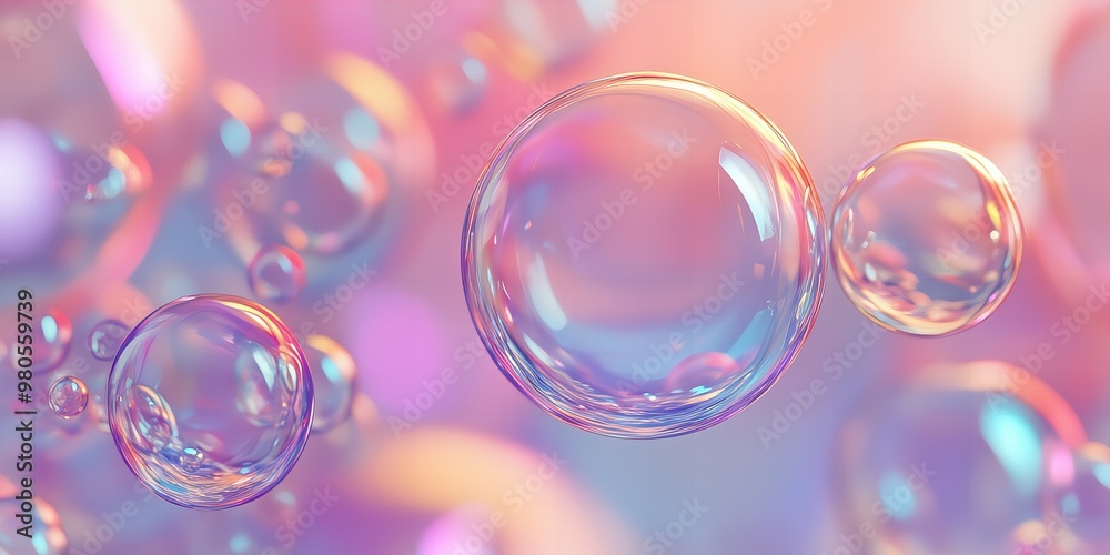 Colorful shiny soap bubbles reflecting light floating through the air in vibrant close-up view new beautiful stock image illustration AI Colorful shiny soap bubbles reflecting light floating through the air in vibrant close-up view new beautiful stock image illustration AI