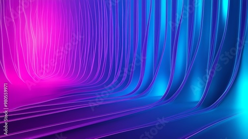 A vibrant neon space featuring flowing lines and gradient colors, perfect for futuristic and abstract backgrounds. photo