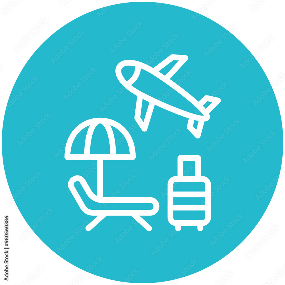 Vacation vector icon illustration of Vacation and Tourism iconset.