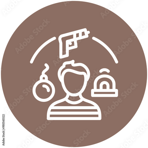 Criminal Lifestyle vector icon illustration of Lifestyles iconset.
