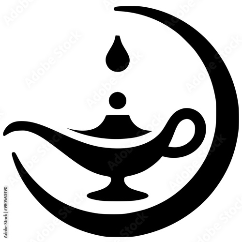 Aladdin's lamp logo silhouette