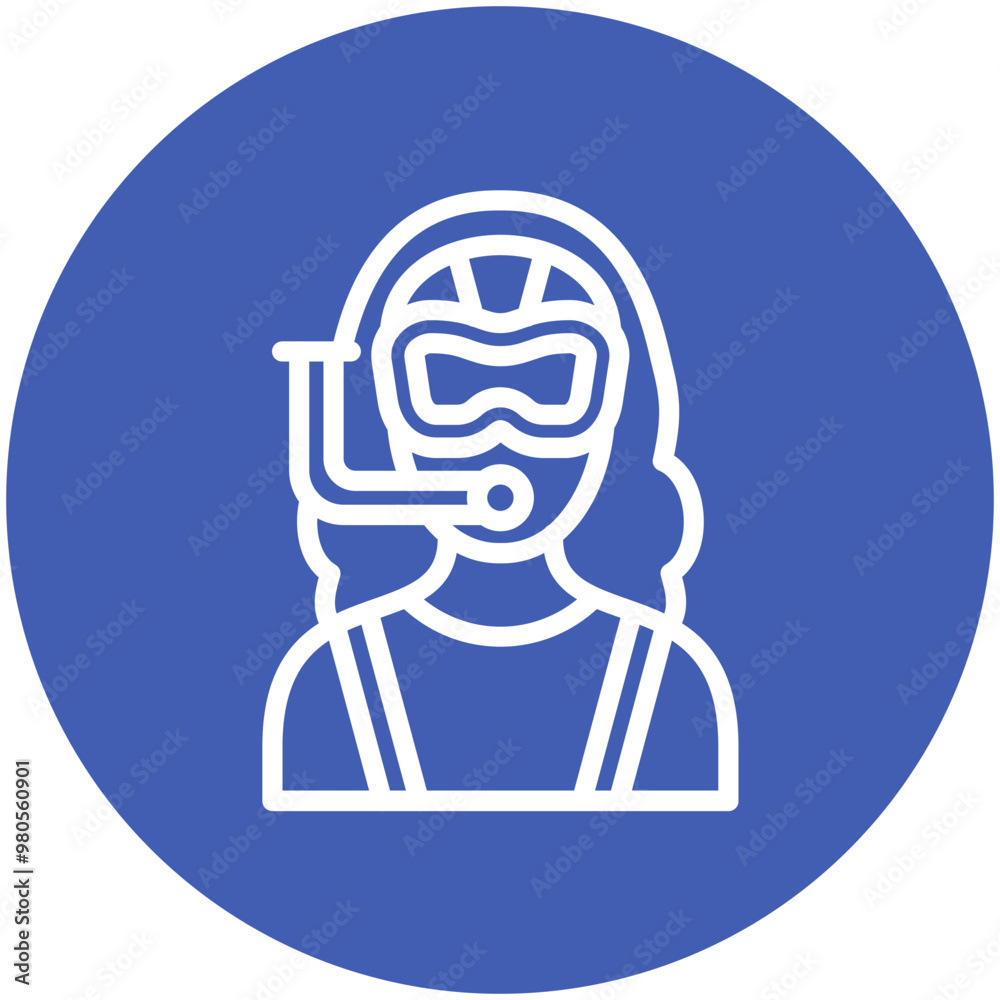 Diver Female vector icon illustration of Vacation and Tourism iconset. Diver Female vector icon illustration of Vacation and Tourism iconset.