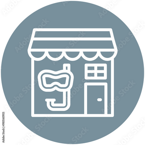 Dive Shop vector icon illustration of Vacation and Tourism iconset.