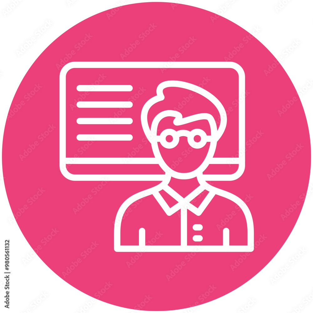 Teacher Male vector icon illustration of Literature iconset. Teacher Male vector icon illustration of Literature iconset.