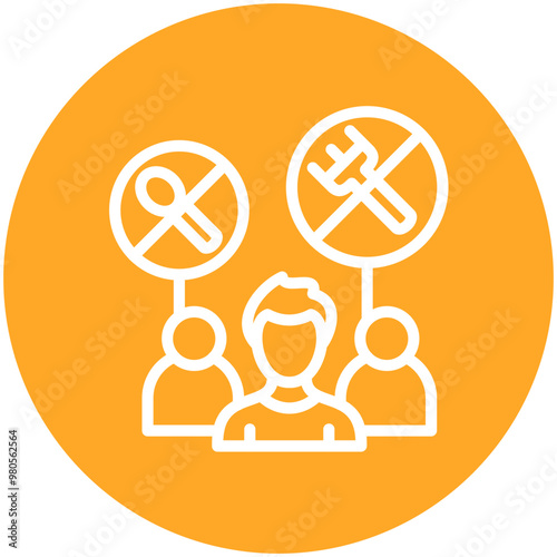 Hunger Strike vector icon illustration of Protesting and Civil Disobedience iconset.