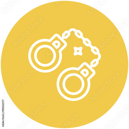 Handcuffs vector icon illustration of Protesting and Civil Disobedience iconset.