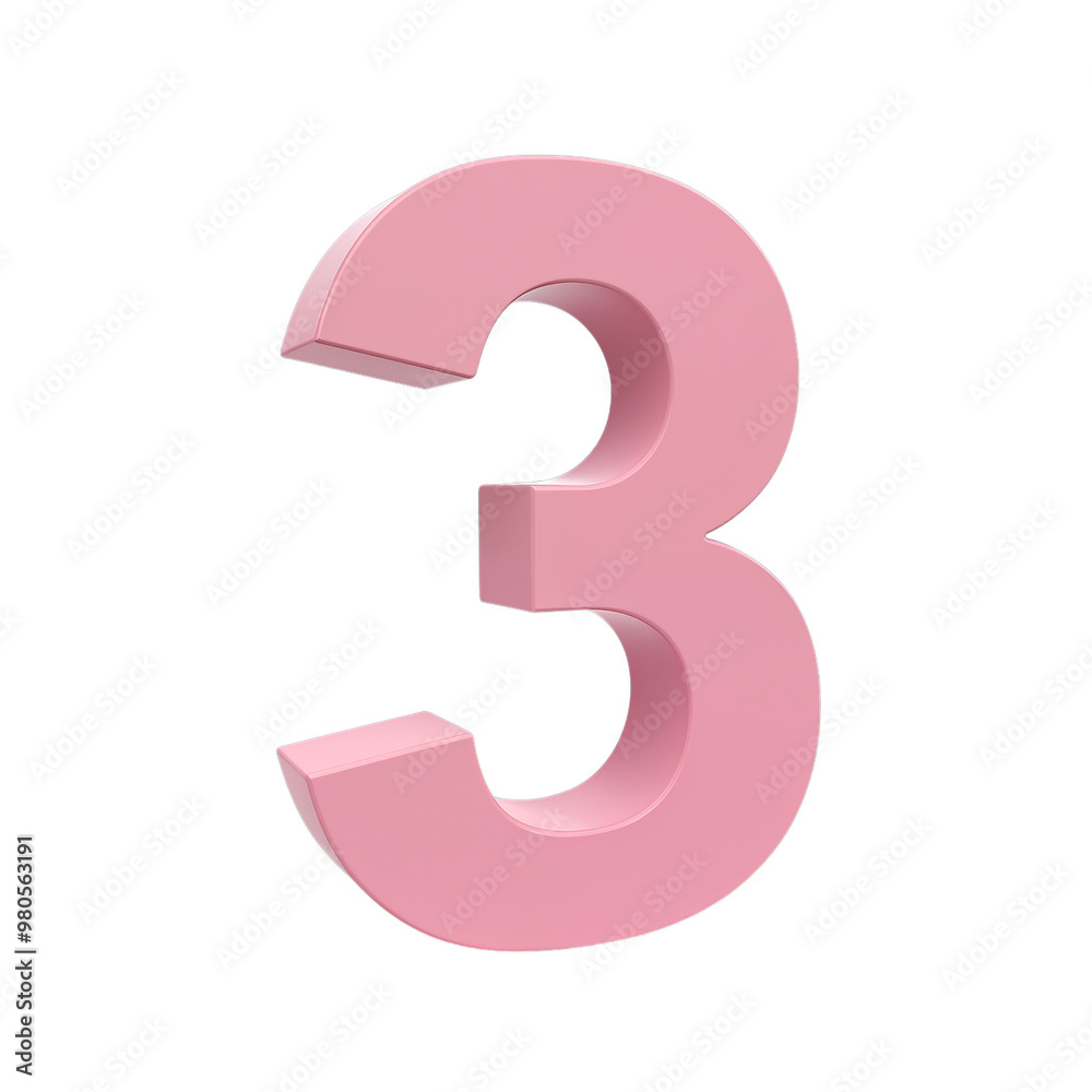 Number three on transparant background Number three on transparant background