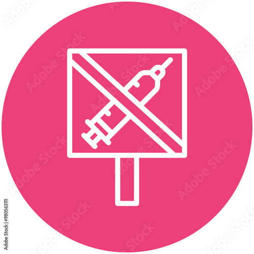 Anti Vaccination vector icon illustration of Protesting and Civil Disobedience iconset.