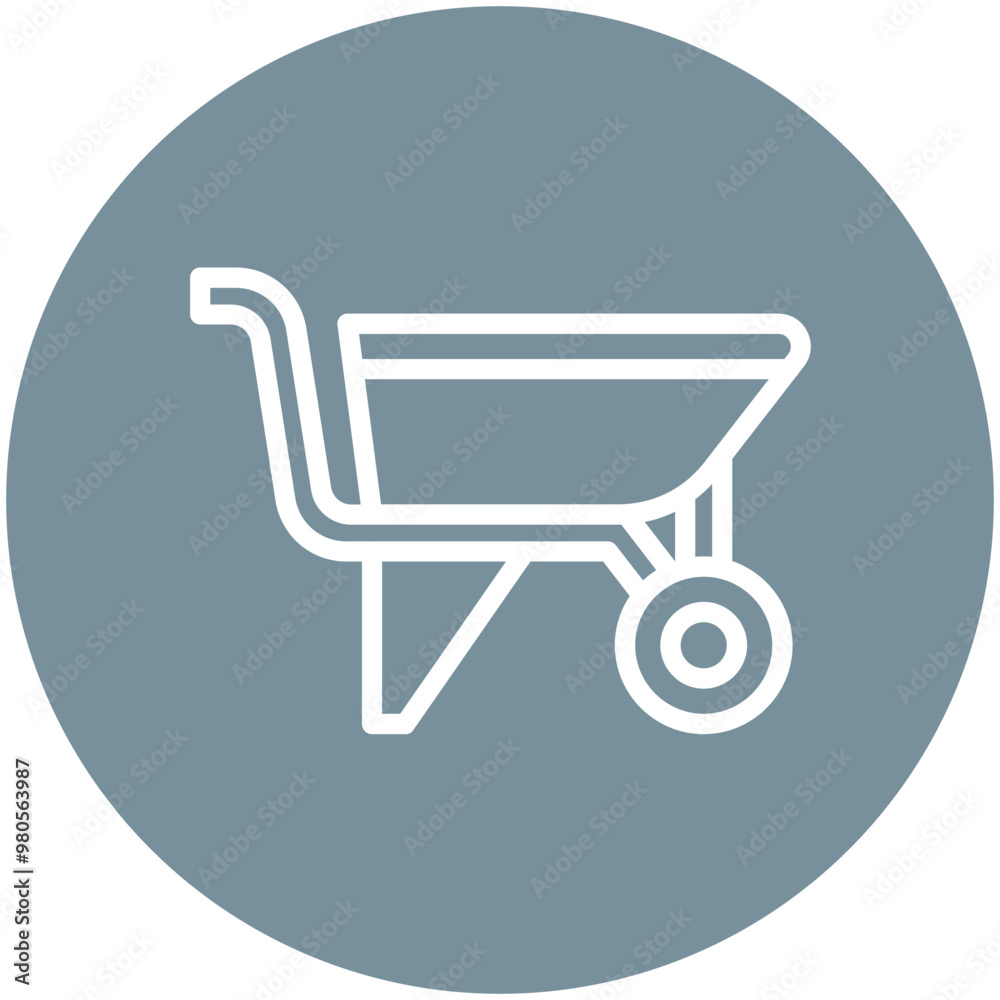 Wheelbarrow vector icon illustration of Home Improvements iconset. Wheelbarrow vector icon illustration of Home Improvements iconset.
