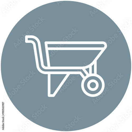 Wheelbarrow vector icon illustration of Home Improvements iconset.