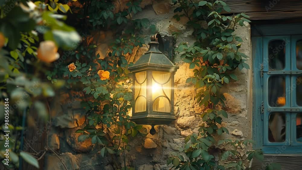an old lamp was burning beside the window video background an old lamp was burning beside the window video background