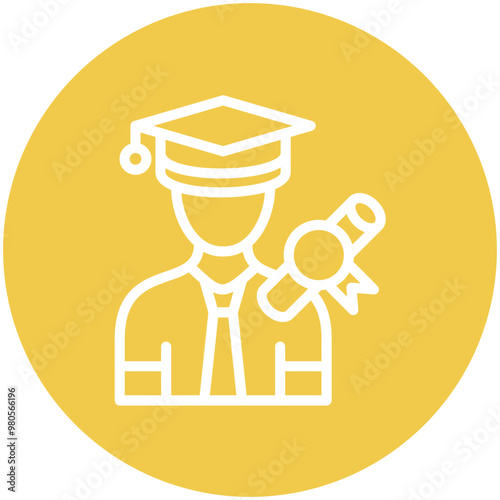 Graduates vector icon illustration of School iconset.