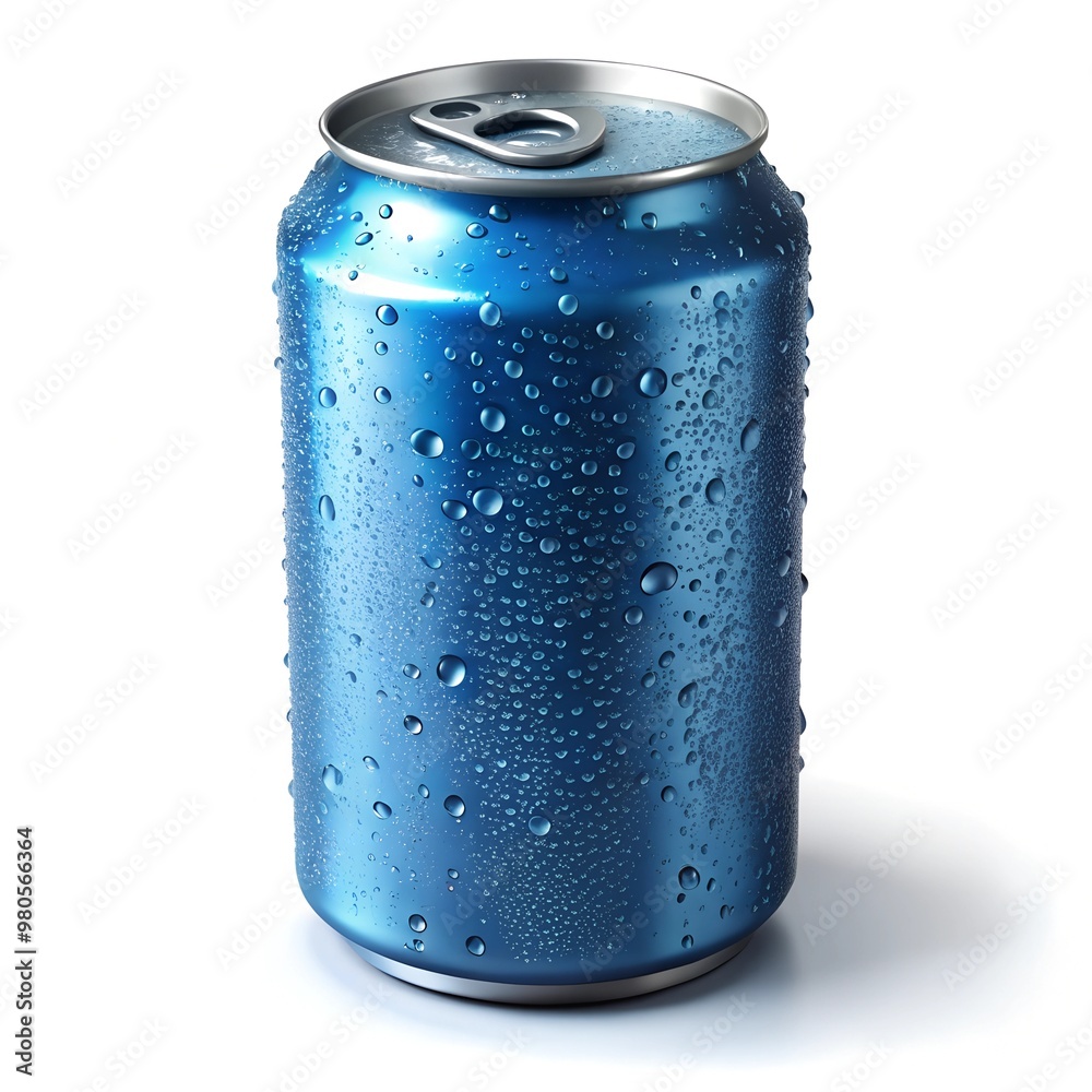 steel blue can with water drops mockup .AI Generative steel blue can with water drops mockup .AI Generative