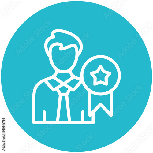 Rewarding Employees vector icon illustration of Human Resource iconset.
