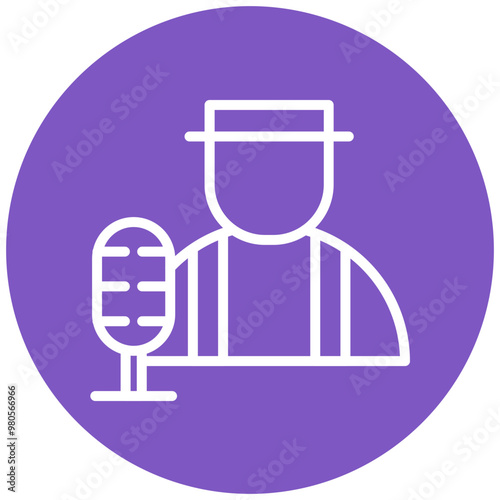 Commentator vector icon illustration of Soccer iconset.