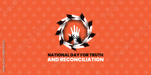 National Day of Truth and Reconciliation banner, Every Child Matters design concept, September 30. Vector Illustration