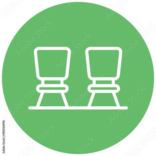 Seating vector icon illustration of Soccer iconset.