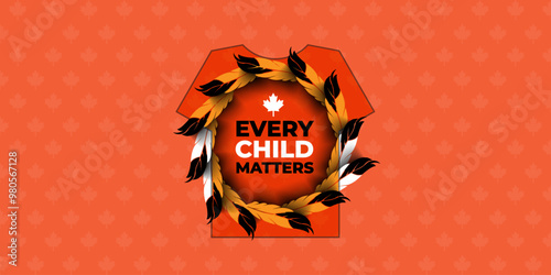 National Day of Truth and Reconciliation banner, Every Child Matters design concept, September 30. Vector Illustration