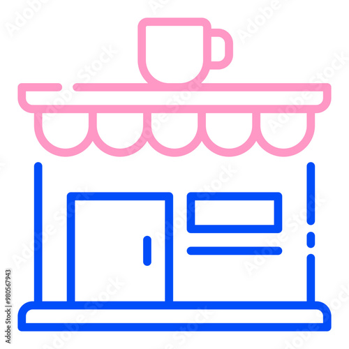 Coffee Shop line duo tone icon