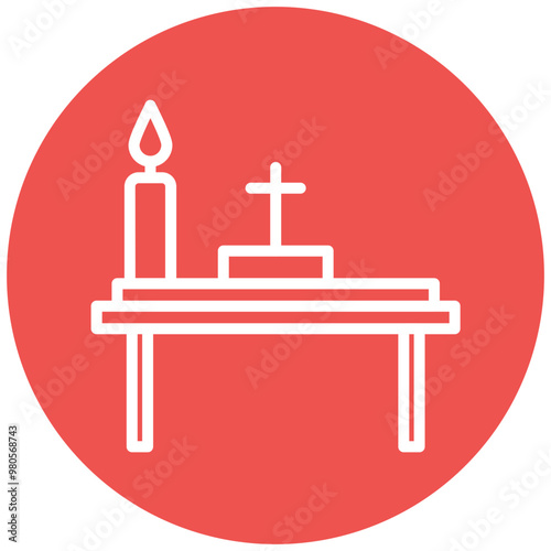 Altar vector icon illustration of Funeral iconset.