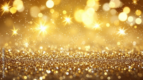 Sparkling Golden Lights Blurred Background Abstract Design