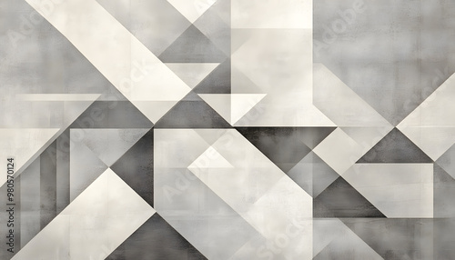 Clean, sharp geometric patterns in neutral tones, giving off a sleek, modern vibe
