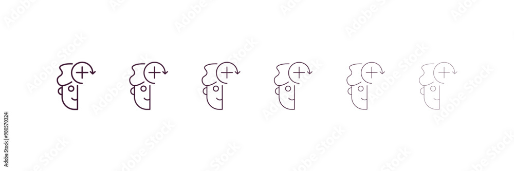 deformity outline icon. Linear vector from ai and tech concept. 6 different line style deformity icon included thin, light, regular, medium, bold, black deformity outline icon. Linear vector from ai and tech concept. 6 different line style deformity icon included thin, light, regular, medium, bold, black