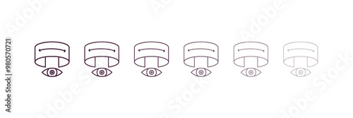 immersive outline icon. Linear vector from ai and tech concept. 6 different line style immersive icon included thin, light, regular, medium, bold, black