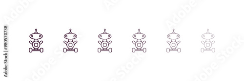laws of robotics outline icon. Linear vector from ai and tech concept. 6 different line style laws of robotics icon included thin, light, regular, medium, bold, black