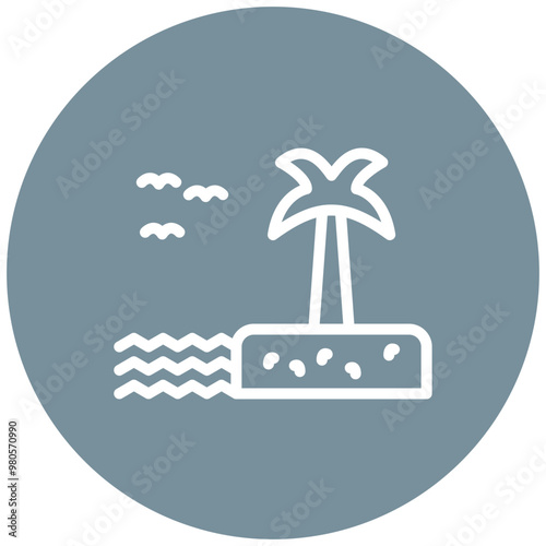 Palm Tree vector icon illustration of Coastline iconset.