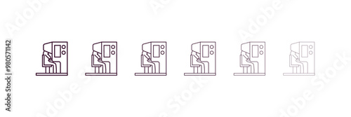 sensorama outline icon. Linear vector from ai and tech concept. 6 different line style sensorama icon included thin, light, regular, medium, bold, black