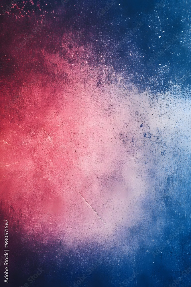 Fototapeta premium Abstract gradient background with blurred red and blue colors, grainy texture, film grain.