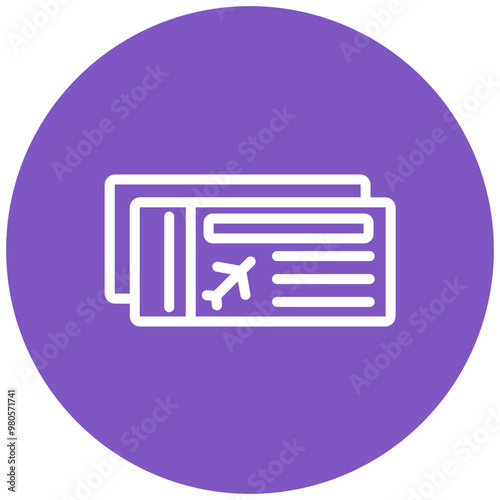 Airline Ticket vector icon illustration of Hajj Pilgrimage iconset.
