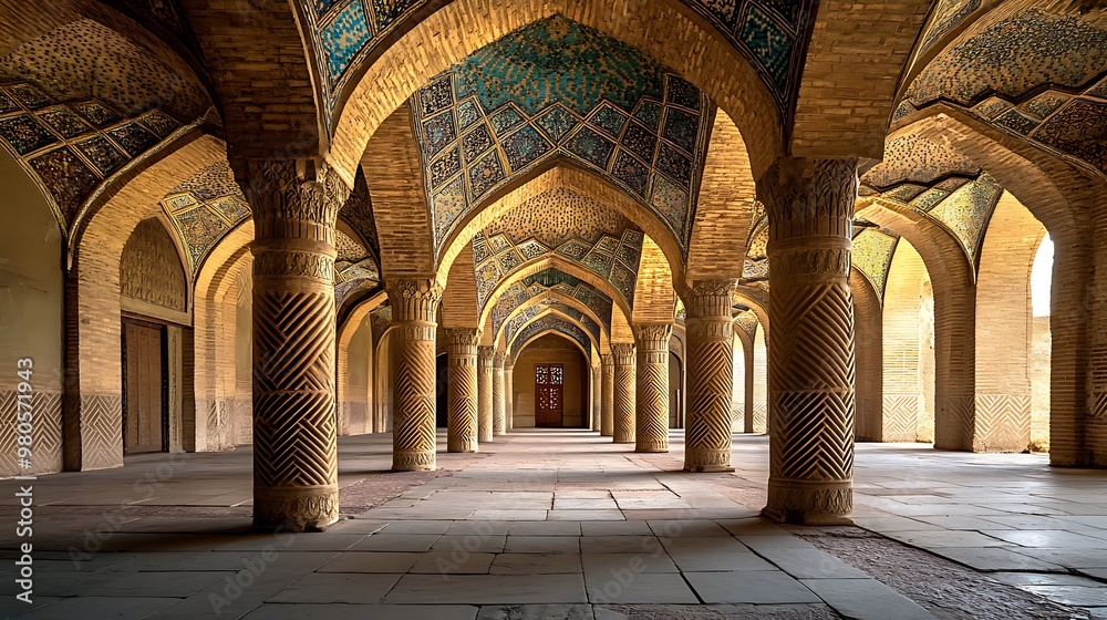 Ornate Arches and Columns in a Grand Hall Ornate Arches and Columns in a Grand Hall