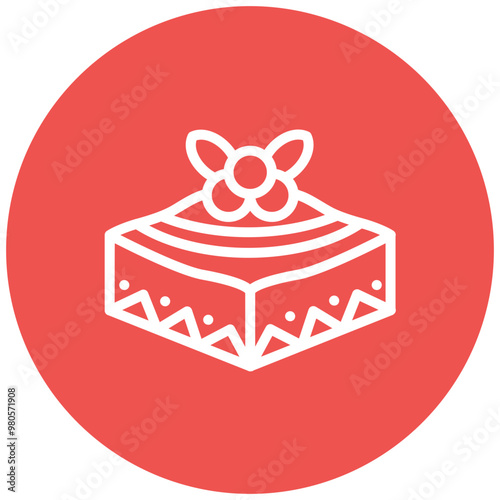 Tiramisu vector icon illustration of Italy iconset.