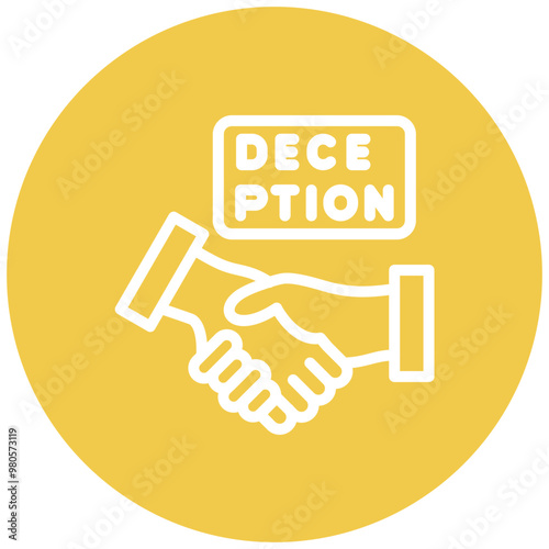 Deceptive Handshake vector icon illustration of Corruption iconset.