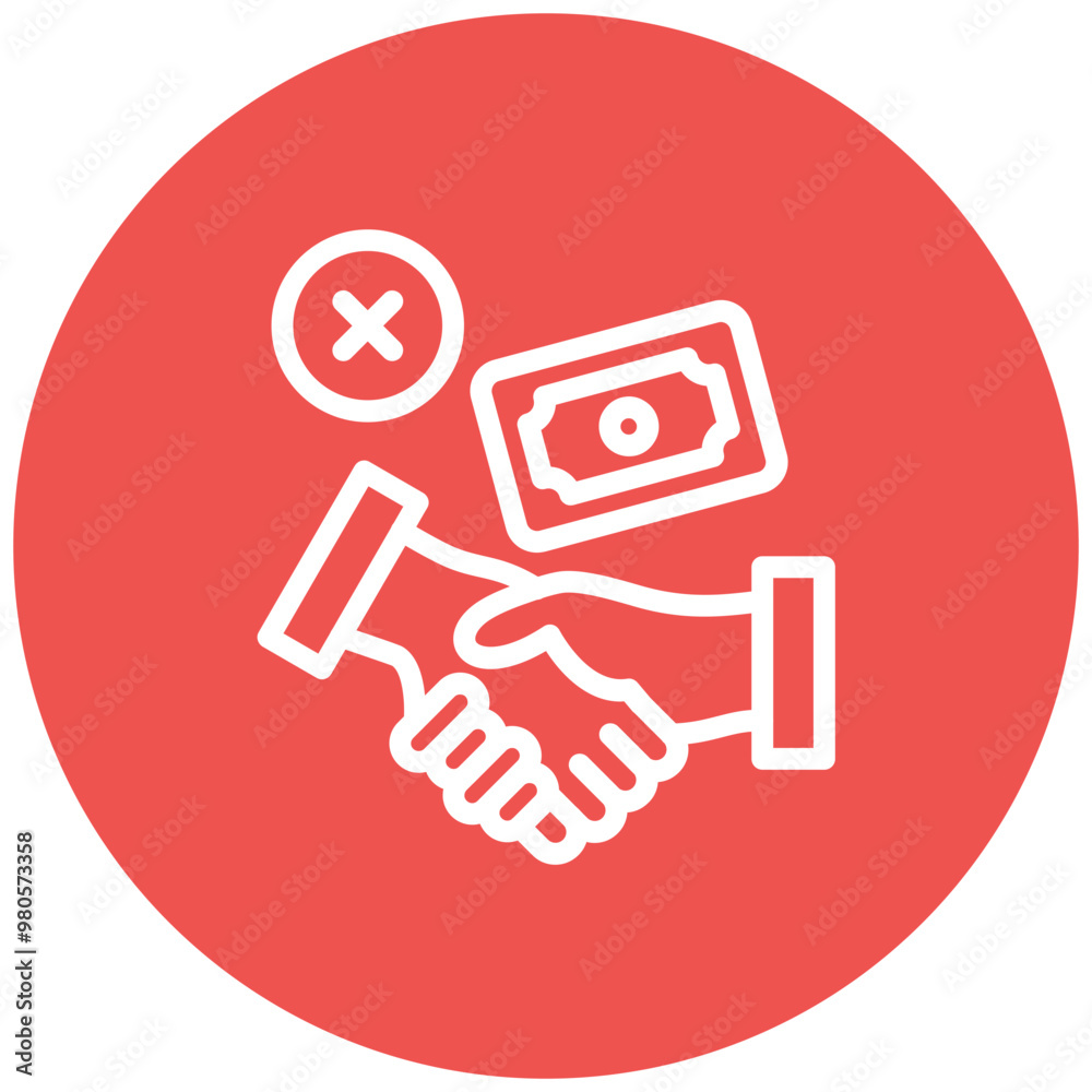 Unethical Handshake vector icon illustration of Corruption iconset. Unethical Handshake vector icon illustration of Corruption iconset.