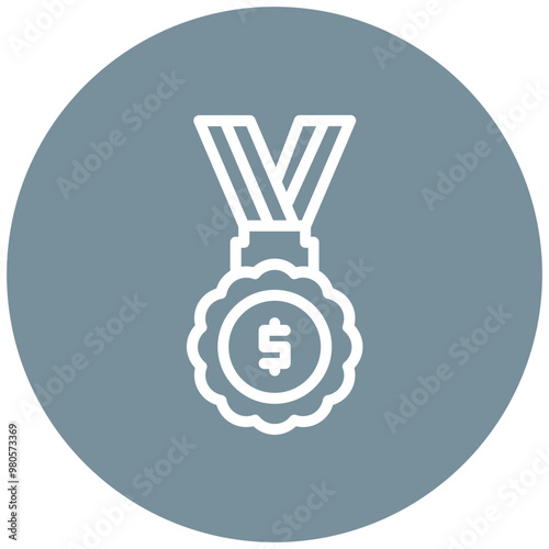 Tarnished Medal vector icon illustration of Corruption iconset.