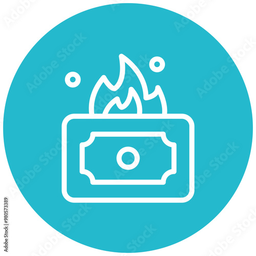 Greed Fueled Fire vector icon illustration of Corruption iconset.