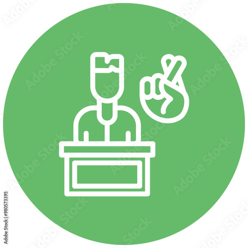 Deceitful Emblem vector icon illustration of Corruption iconset.