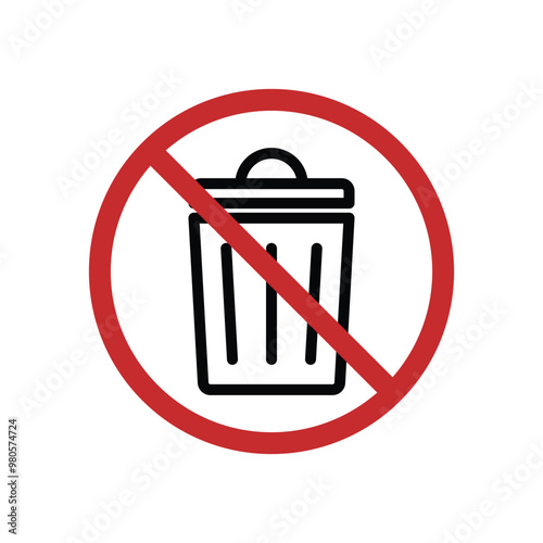no trash icon vector design concept idea