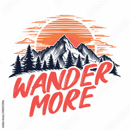 Vector illustration the logo for wander more