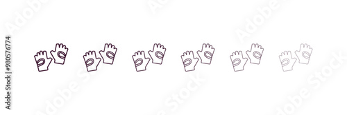 fitness gloves outline icon. Linear vector from gym concept. 6 different line style fitness gloves icon included thin, light, regular, medium, bold, black