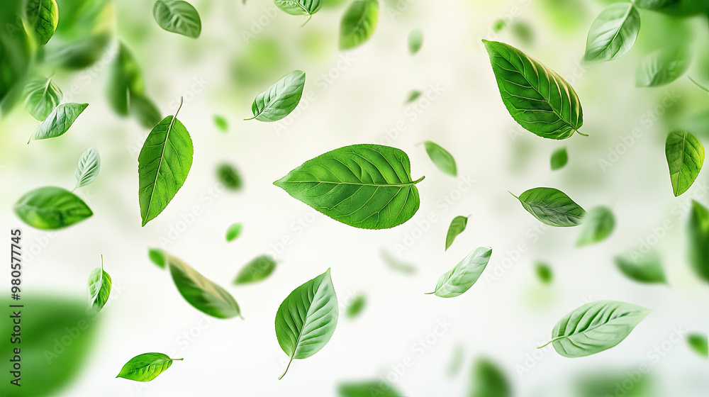 A vibrant display of falling green leaves, symbolizing nature's beauty and tranquility. Perfect for eco-friendly themes. A vibrant display of falling green leaves, symbolizing nature's beauty and tranquility. Perfect for eco-friendly themes.