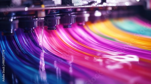 Vibrant Color Flow from Inkjet Printer Nozzles