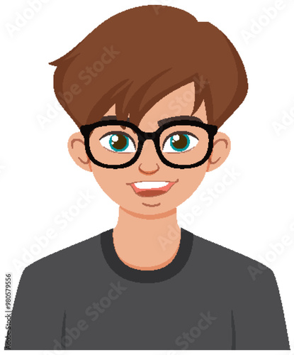 Smiling Young Man with Glasses