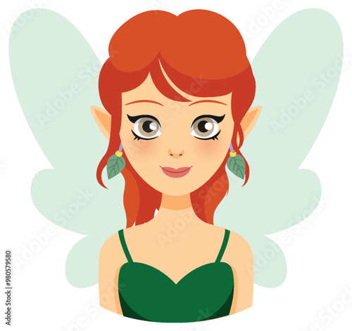 Charming Red-Haired Fairy Illustration