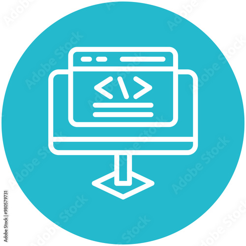 Front End Development vector icon illustration of No Code iconset.