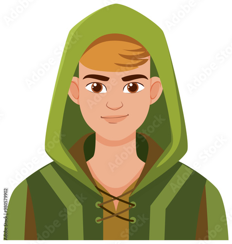 Young Elf in Green Hood