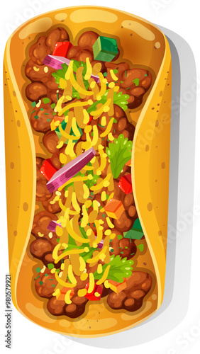 Delicious Mexican Taco Illustration